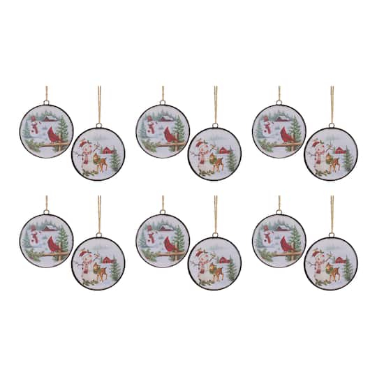 Woodland Snowman Disc Ornament Set